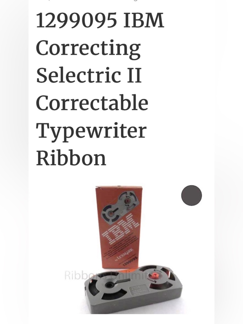 Lexmark Black Correction Film Ribbon Cartridge - Black ink